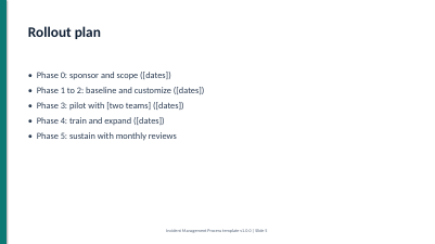 A slide from the executive briefing deck showing the rollout plan